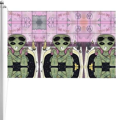 Alien Smoke langlebige doppelseitige Outdoor-Flagge, 12,7 x 20,3 cm, für Büro und Zuhause, perfekt patriotische Outdoor-Flagge