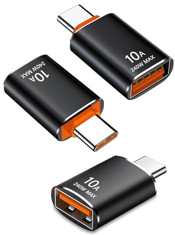 Critin USB C to USB Adapter, 3Pcs USBC Female to USB A 3.0 Male Adapter, Type C to USB Converter Charger for iPhone 16/15 Pro Max, iPad, iMac, MacBook Pro, Dell XPS and More Type C