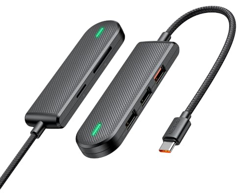 Mcdodo USB C Hub 5 en 1 USB C Dock Adaptador USB C, conexión USB 3.0, 1 lector de tarjetas SD y 1 microSD para MacBook Pro 2015/2017, nuevo MacBook de 12 pulgadas, Chromebook dispositivos Type-C
