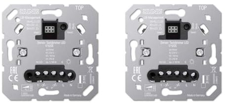 Jung Serien-Tastdimmer 1712DE Universal LED Dimmer 4011377166929 (Packung mit 2)