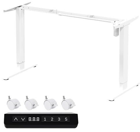 HOMAVO Höhenverstellbar Schreibtisch Elektrisches Tischgestell mit leistungsstarkem Motor, Memory- und Antikollisionsfunktio, Schreibtisch Elektrisch mit USB-A- und Typ-C-Anschluss
