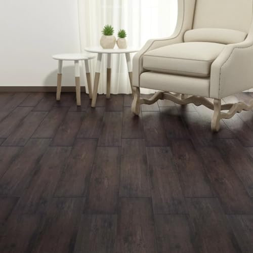 Generico vidaXL Listoni Pavimento Autoadesivi PVC 5,21m² 2mm Marrone Scuro (19,24 kg)-Articoli di ferramenta