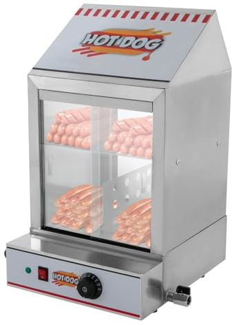 Donened - Elektrischer Hot Dog Wärmeschrank, Kommerzieller Wärmeschrank für Hotdogs, 1200W Hot Dog Steamer für Warmhalten, Hotdog Würstchenwärmer, 40 x 43.5 x 64cm