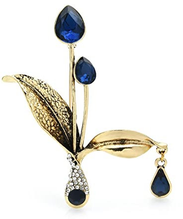 QQYDZSW Brosche Pin Corsage Art Deco Wasser Blume Broschen Frauen Strass Blume Party Büro Brosche Pins