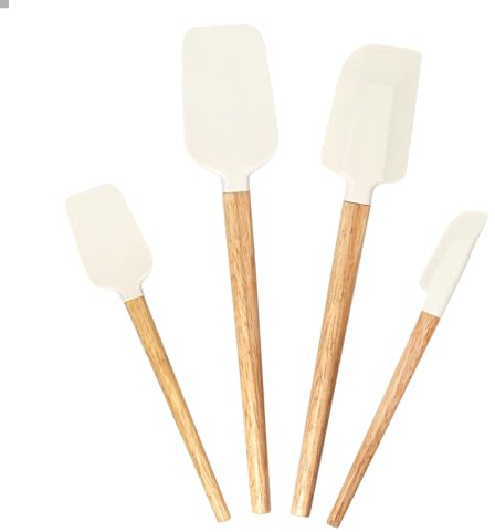 Cosmeria Ensemble De Spatules En Silicone, 4 Pièces Raclettes À Pâte Et Spatules De Cuisine, Résistant À La Chaleur Jusqu'à 600 °F, Pour Cuisson Et Pâtisserie, Doux Pour Revêtements
