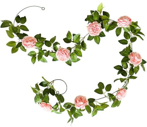 Vobumix Künstliche Blumengirlanden, Wandbehang, Künstliche Pflanze Für Hochzeit, Bogen, Party, Gartendekoration, Girlande, Wanddekoration