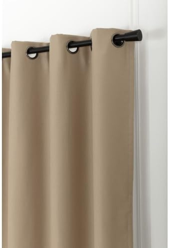 Moondream ThermActiv® Thermovorhang Winter+Sommer | Patentierte Technologie | EU Herstellung | Ösen | Beige MC8220 | 130B x 250H cm