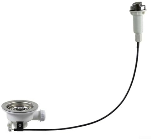 Filtre de vidange d'évier avec contrôleur de câble en acier inoxydable pour un contrôle du débit sans effort (114 mm)