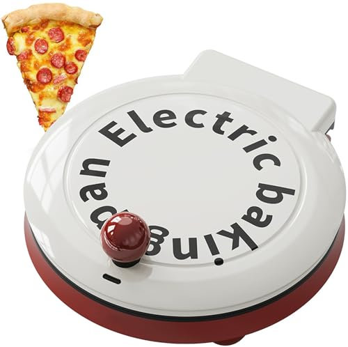 Pizza Électrique Four 9In, Pizza Économe en Énergie, 1000 W High Power, 2,5-3,5 Cm Distance de Suspension, Revêtement Antiadhésif, Chauffage Double Face, Interrupteur À Un Bouton, Adapté À la Pizza