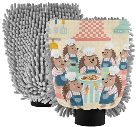 Manopla de microfibra amarilla de dibujos animados para el lavado del coche, no raya, guantes de lavado de coche, esponja de lavado de coche