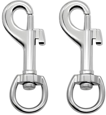 2 Stück Karabinerhaken mit Drehgelenk, 68 x 22mm karabiner hundeleine für Hundeleinen Verwendet Werden, wirbelkarabiner karabiner schlüsselanhänger, Legierung Schnapp-Karabiner Drehkopf, Silber