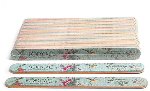 Auriselle Confezione da 10 lime per unghie 100/180 in gel e naturali Lima lucidante double face delle mani, professionale manicure, lima in gel Carta abrasiva di alta qualità A casa o nel salone