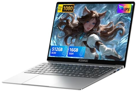 ACEMAGIC PC Portables 15,6 Pouces Boîtier métallique Processeur N95 /3,4 GHz (Dépasser N4020/N5095) 16Go RAM DDR4 512Go SSD WiFi 5,USB3.2,BT5.0,HDMI,Type-C,Ordinateur Portable Bureau/étudier