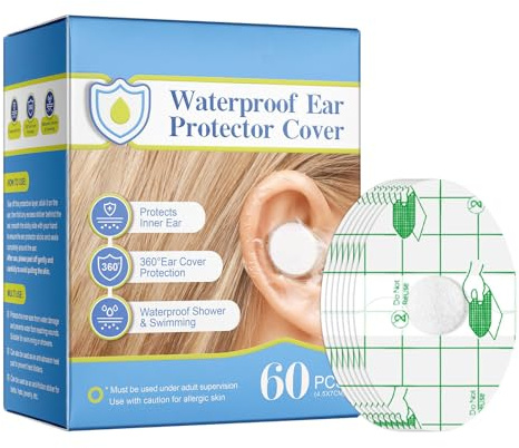 Pegatinas para los oídos impermeables para bebé, protección auditiva | impermeable del bebé, 60 unidades | para la protección del oído Parches para la natación, el baño, surf