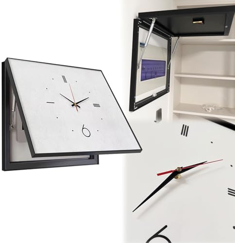 Cache compteur electrique Coffret de Protection pour Tableau Électrique avec Horloge, 35 40 45 50 cm Panneau Électrique Décoratif, Cache-boîte à Disjoncteurs Mural Intérieur(Style C,24x18in/60x45cm)