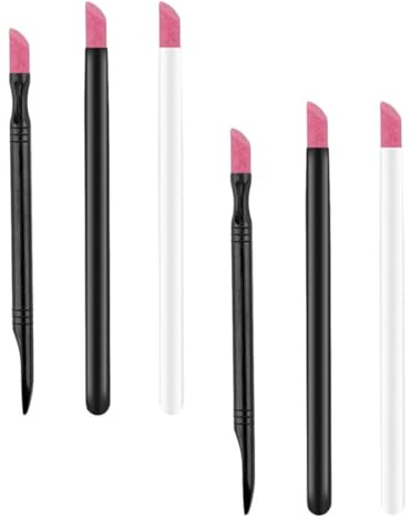 ASAKKURA 6 Stück Nagelpflegestift aus Abs mit Nagelhautentferner und Nagelpolierer für Naturnägel und Künstliche Nägel Praktisches Pen Design für Professionelle Nagelkunst
