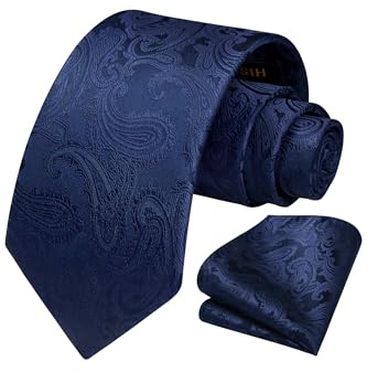 HISDERN Herren Krawatte Taschentuch Blume Paisley Hochzeit Krawatte & Einstecktuch Set