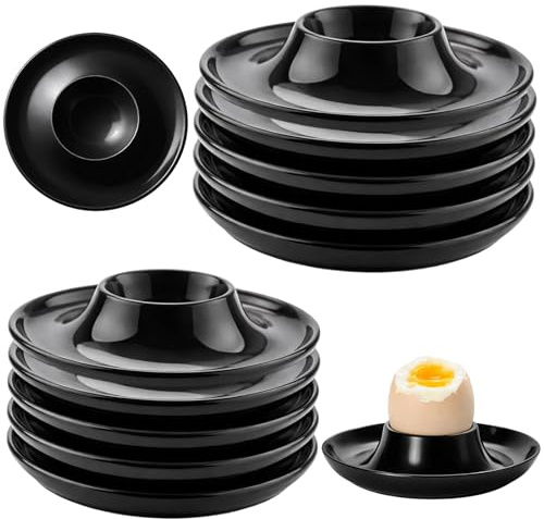 MmotZsb Eierbecher 10 Stück, Schwarz, Lustige Eierbecher, Hochwertige Eierhalter, Perfekt Für Frühstück Und Brunch, 9,5 cm Höhe, 1,8 cm Durchmesser
