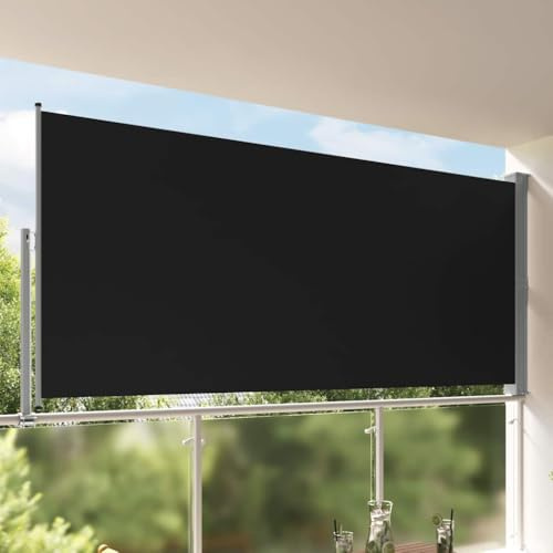Sophrelle Tenda da Sole Laterale Retrattile 160 x 300 cm Nera Nero,45193