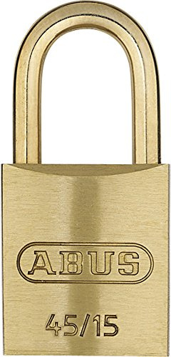 ABUS Messing-Hangschloss 45/15, 5406 | Bügel aus gehärtetem Stahl, Innenteile korrosionsfrei, 15 mm Bügeldurchmesser, inkl. 2 Schlüssel