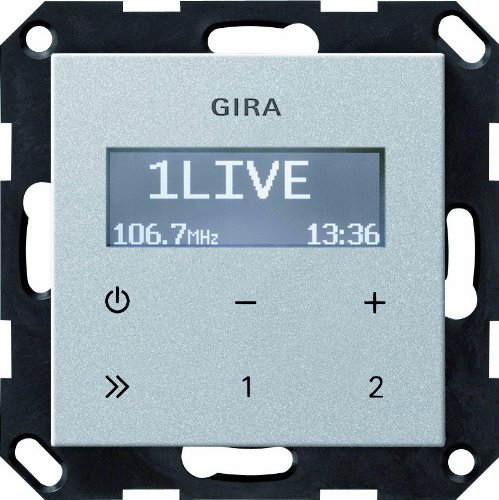 Gira 228426 Unterputz Radio RDS ohne Lautsprecher System 55, alu