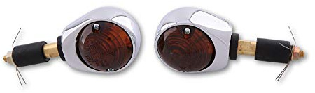 ShinYo Motorrad Blinker E geprüft Lenkerendenblinkerpaar Ochsenauge 12V chrom, getönt, Unisex, Multipurpose, Ganzjährig, Metall