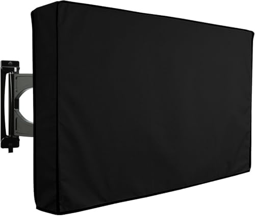 Protector Pantalla TV Exterior Universal Funda para Televisor de 30 - 32 LCD, LED, Plasma, Resistente al Agua, Compatible Soportes Mesa y Pared - Negro