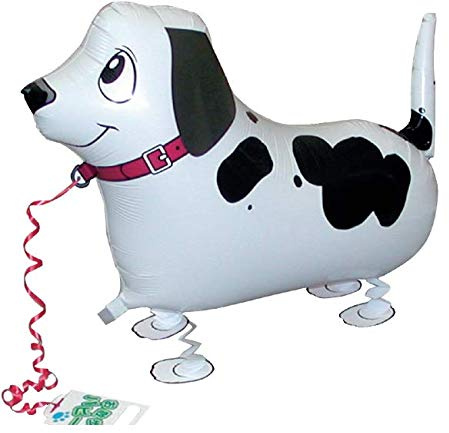 Airwalker Ballon Dalmatiner Hund - laufendender Hunde Luftballon Tier Helium Walking Folienballon Deko für Kinder Geburtstag Party Hochzeit Kinder Geschenk JGA Dekoration Tierballons laufen