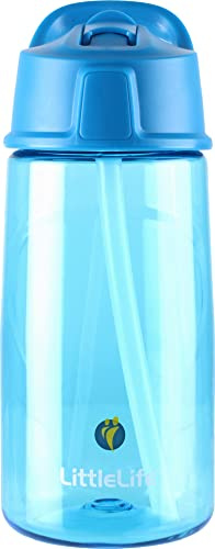 LittleLife Wasserflasche für Kinder mit leicht zugänglichem Deckel und Strohhalm Auslaufsicher und BPA-frei
