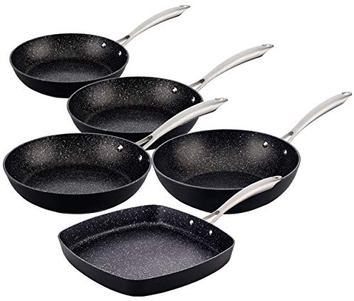 San Ignacio PK1281 Vita Set de sartenes 20/24/28 + Grill Wok 28 cms. Aluminio Forjado, inducción