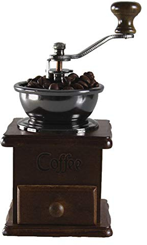 WangLx grinder Massivholz Manuell Kaffeemühle Retro Kaffeemaschine Mini-Hausschleifer Tragbare Catering-Küchengeräte Hand Schütteln Pfeffermühle, Wood Color