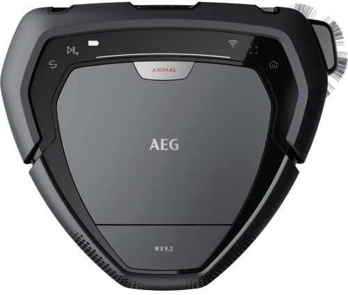 AEG RX9-2-4ANM Robot Aspirador, Mapeo con Cámara Láser 3D, Capacidad 0,7 L, 3 Velocidades, Autonomía 40 min, Diseño Triangular, Especial Mascotas, Cepillo Motorizado, Gestión por APP, WiFi, Color Gris
