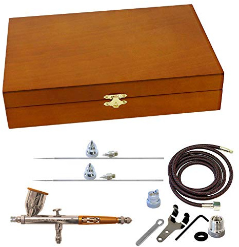 Paasche Airbrush Talon Gravity Feed Airbrush in Deluxe Wood Box Orange