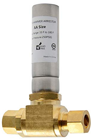 Solimeta 3/8 Water Hammer Arrestor, Lead-Free Brass 3/8OD, Water Hammer Arestor Washing Machine, Toilet Water Hammer Arrestor, Air Hammer Arrestor