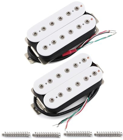 FLEOR Neck + Bridge Tonabnehmer-Set, Doppelspule, Humbucker-Tonabnehmer für E-Gitarre, Ersatz-Tonabnehmer, Weiß