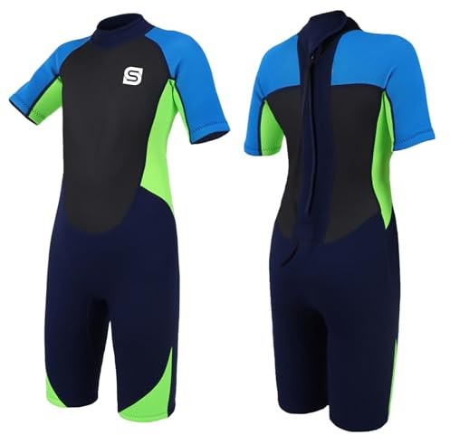 Combinaison de plongée thermique courte en néoprène de 2.5 mm pour garçons, combinaison de plongée pour enfants et jeunes, combinaison de plongée pour le surf, le canoë, la pêche au lancer