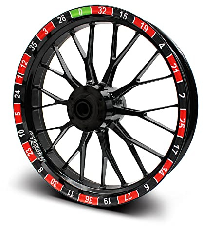 16-teiliges Set Felgenrandaufkleber Sticker für Motorrad Auto Felgen Design Komplett Set Felgenaufkleber für 15 16 17 18 19 Zoll MR019 (Roulette, Matt)