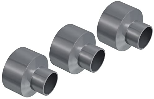PATIKIL PVC Réducteur Tuyau Raccord 75x40mm, 3 Paquet Droit Couplage Adaptateur Connecteur, Gris