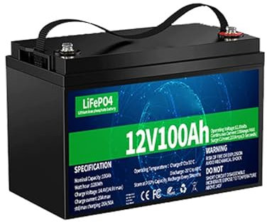 WILLQ 12V 100Ah LiFePO4 Battery 4000+ Deep Cycles A-Grade Rechargeable Lithium Battery Built-in BMS Use for Outdoor Camping/Backup Power