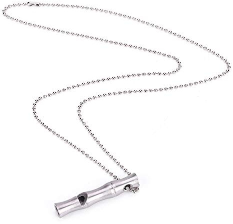 Ejoyous Whistle Fischietto in Acciaio Inox, Fischietto di Segnalazione con Collare, Fischietto per Cani, Alta Decibel di Emergenza, per Aiuto, richiamo, Cane, Campeggio, Sopravvivenza, High Decibel