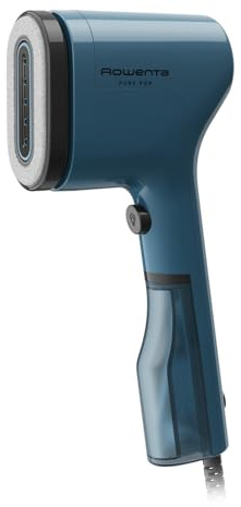 Rowenta Pure Pop, Ferro da Stiro Verticale Portatile a Vapore, Utile per Stirare e Igienizzare i Tuoi Capi, con Sistema Reversibile Levapelucchi, Riscaldamento Rapido, Potenza 1300W, Colore Blu,DR2020