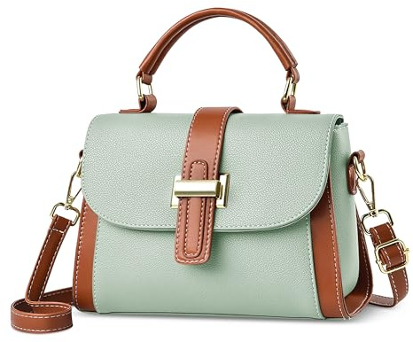 DIRRONA Damen Handtasche Mode Crossbody Bag Kleine Henkeltasche Umhängetasche Damen Casual Handtasche Party Reisen Arbeiten Dating Umhängetaschen Pu Leder Täglich Top Griff Tasche Grün