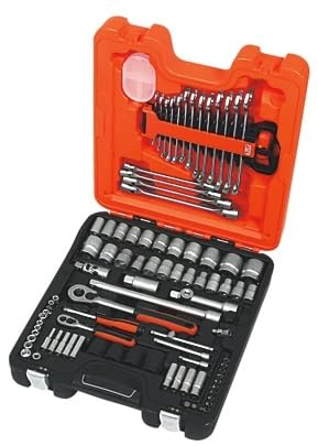 S87+7 Mixed Drive Socket Set, Chrome Vanadium Steel Construction, 60-Tooth Ratchet, Impact-Resistant, 94 in Pack