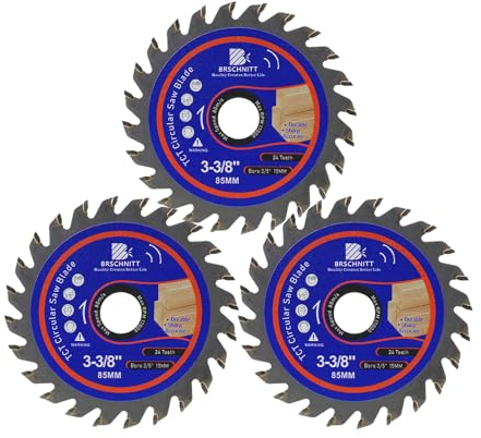 Kreissägeblatt 85x15mm - Sägeblatt Schneller Schnitt， geeignet für Weich und Hartholz, Tischlerplatten und Spanplatten，Hartmetall Zähne, flexibles Stammblatt, Zähne(3pcs)