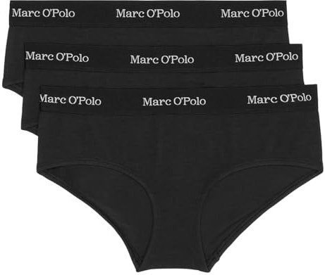 Marc O´Polo Women's Essentials 3-Pack Panty Hipster Panties, Black, Medium