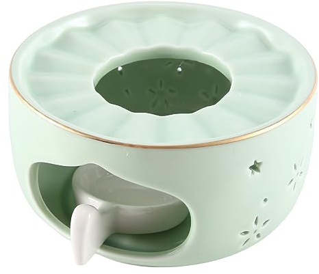 Pinafresa Runde Keramik-, Keramik-Hitzekonservierung, Kleiner Teekocher, Lichtofen mit Kerzentablett, Heizgerät, Untersetzer, Schüssel, Tasse, Wärmetopf, Apfelgrün