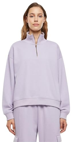 Urban Classics Damen Troyer Ladies Light Terry Troyer, lässiger Troyerpullover mit Halbreißverschluss, Loose Fit