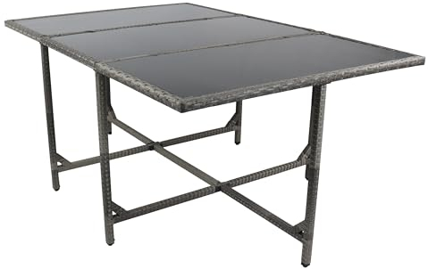 VCM Gartentisch | Tisch aus Rattan | Maße ca. H. 74 x B. 170 x T. 110 cm | Gartentisch | Gartenmöbel – Raloso 170x110
