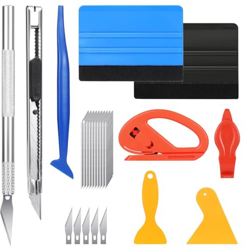 Nadisean 24 Pezzi Spatola per Pellicole Adesive, Spatola Wrapping, Kit Wrapping Auto, Spatola per Wrapping Pellicola Auto, Stendi Pellicola Telefono per Pellicole per Auto