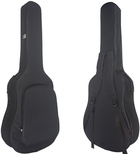 BBTISG Gigbag für Akustikgitarre, wasserdicht Gitarrentasche mit verstellbare Schultergurte, 40/41 Zoll schützend Klassische Akustikgitarre Rückentasche weiche Tasche für Akustikgitarre (Schwarz)